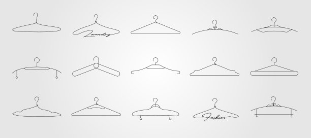 套衣架图标标志线条艺术设计图片下载