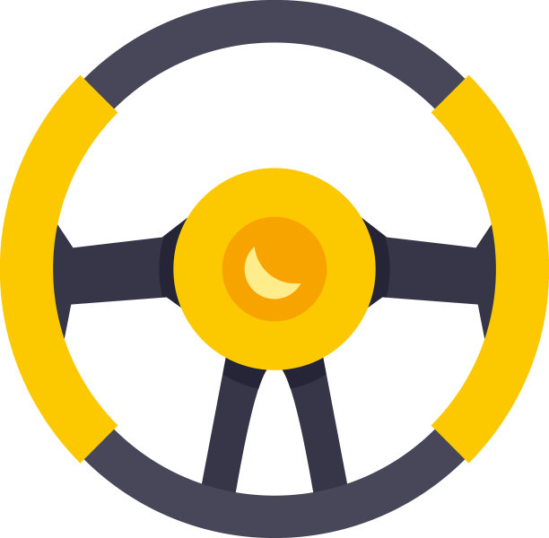 皮革方向盘图标平孤立图片下载