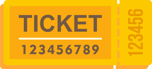 旅游大巴车票图标平孤立图片下载