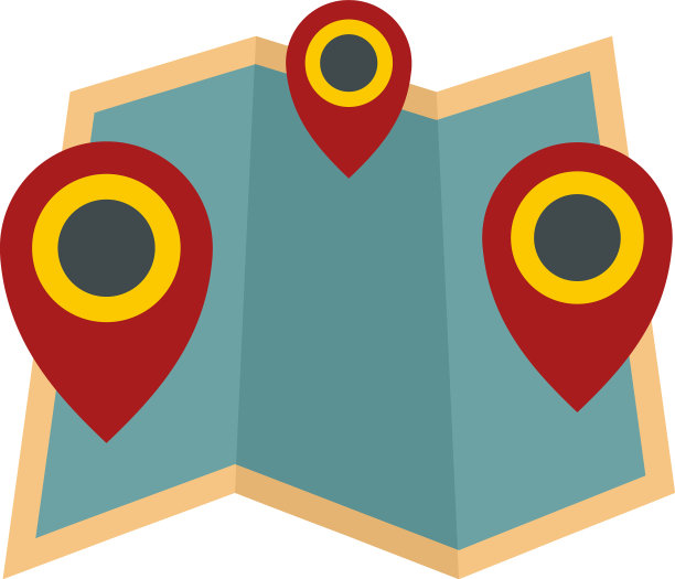 地图观光图标平坦孤立图片下载