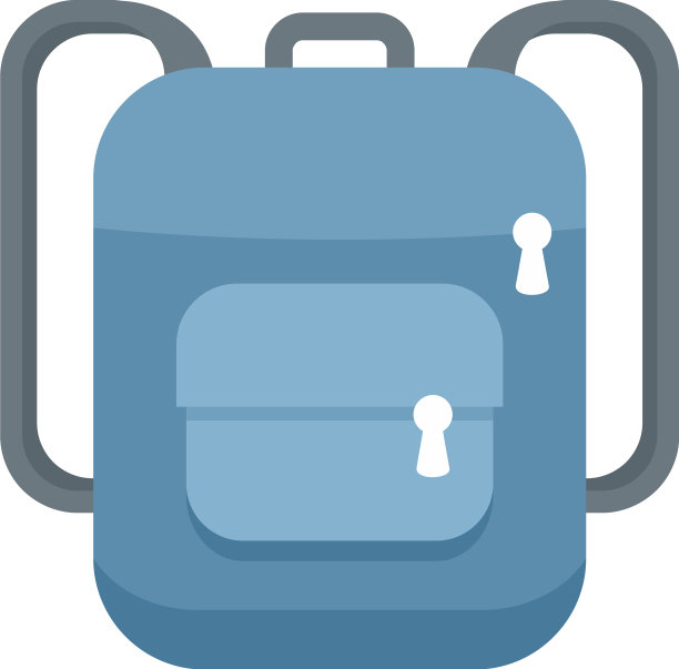 旅行背包图标平孤立图片下载