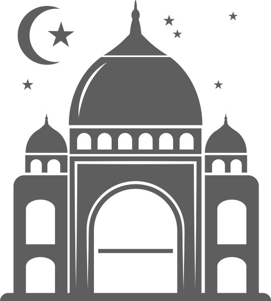 东方之夜，伊斯兰城市上空的标志性月亮图片下载