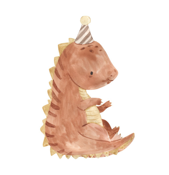 为孩子们画的恐龙水彩插图图片下载