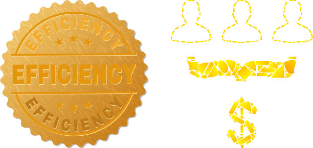 客户销售漏斗图标的金色斑点马赛克图片下载