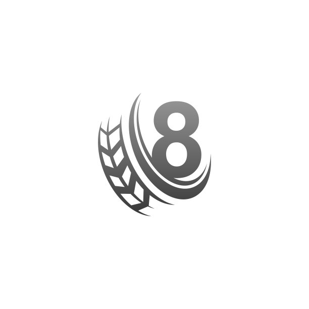 带尾随轮图标设计的数字8图片下载