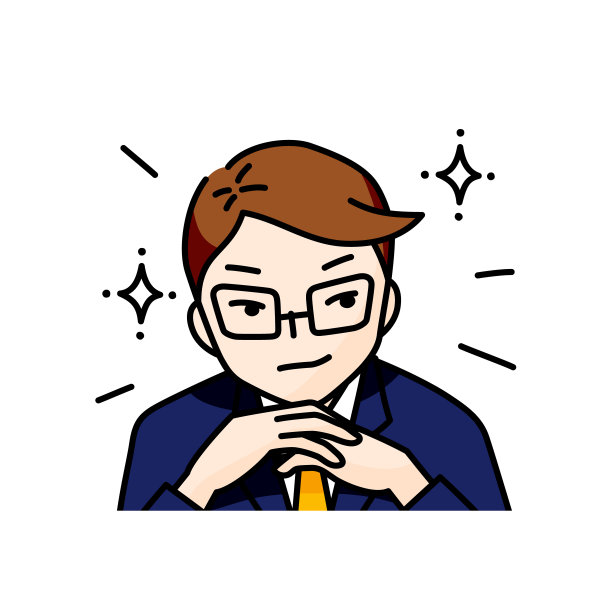 一个有能力的商人戴着眼镜的插图(白色背景，矢量，剪切)图片下载