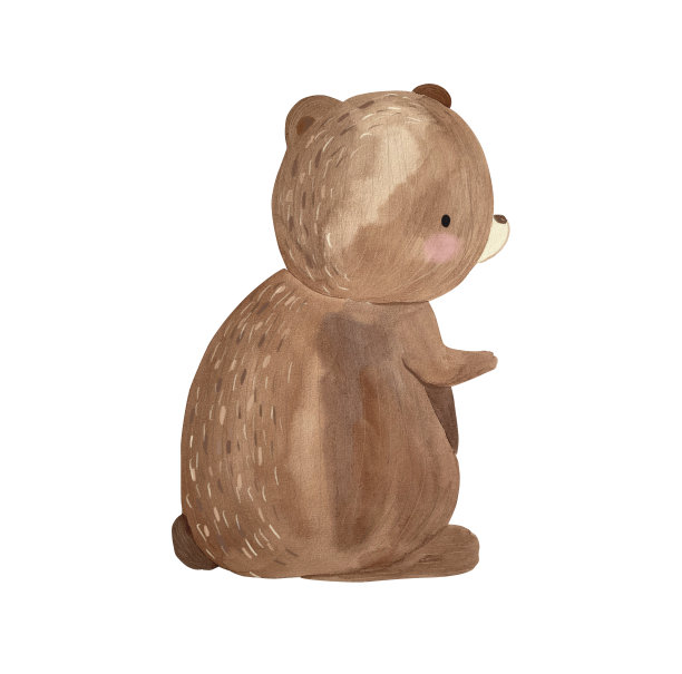 水彩熊。儿童林地动物插图图片下载