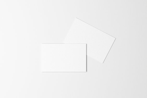 顶视图的白色名片上的白色背景为模型。三维渲染图片下载