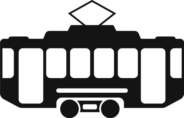 有轨电车图标设计模板图片下载