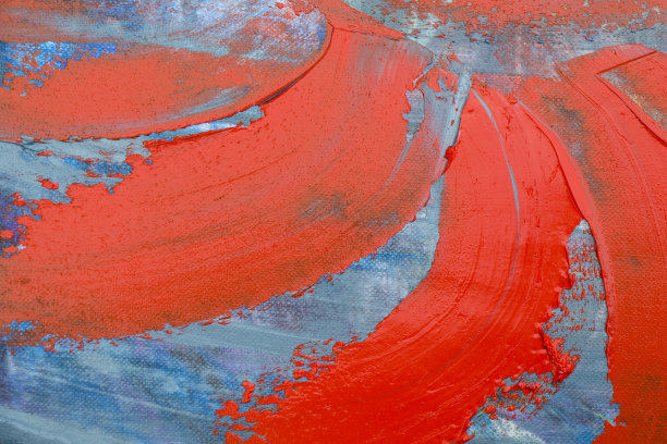 红、蓝、白、紫颜料，抽象、现代绘画艺术图片下载