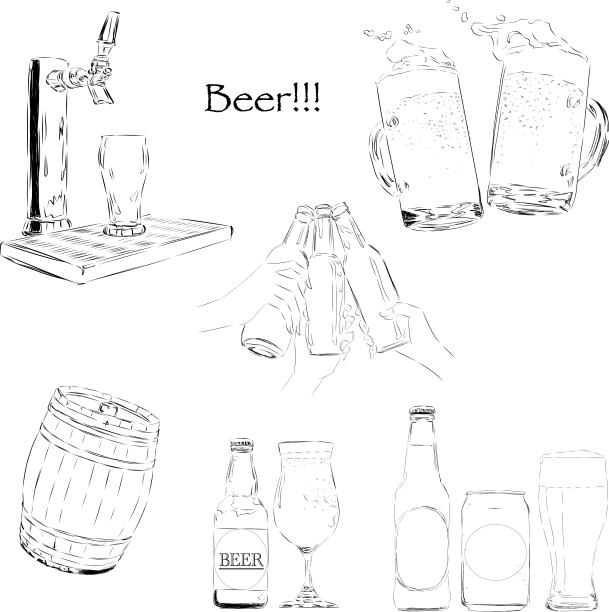 啤酒服务员啤酒瓶欢呼集线艺术图片下载