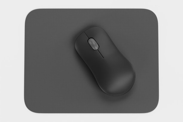 逼真的3D渲染鼠标与鼠标垫图片下载