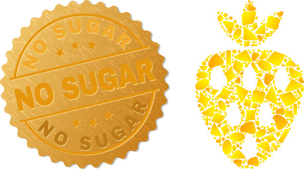 草莓图标马赛克的金色颗粒和图片下载