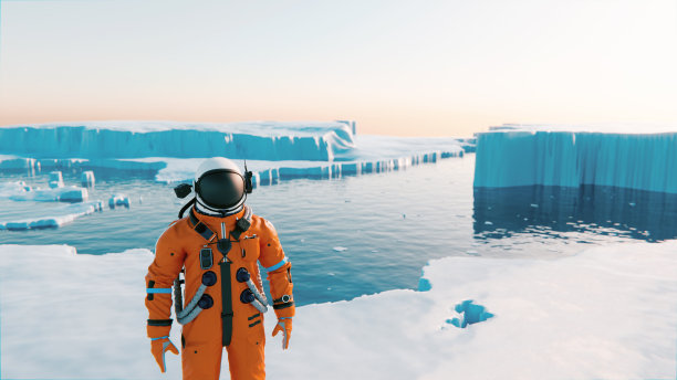 冰川融化的极地景观图片下载