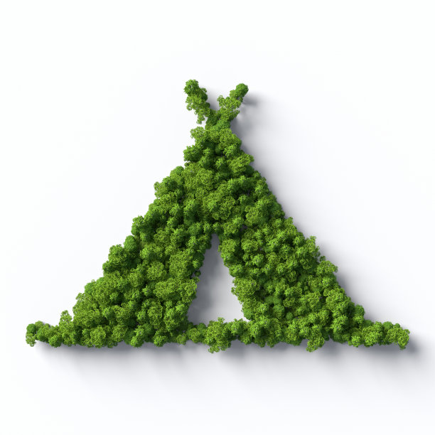 用森林做成的营地标志图片下载