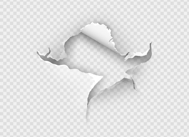 破洞撕破在透明的破纸上图片下载