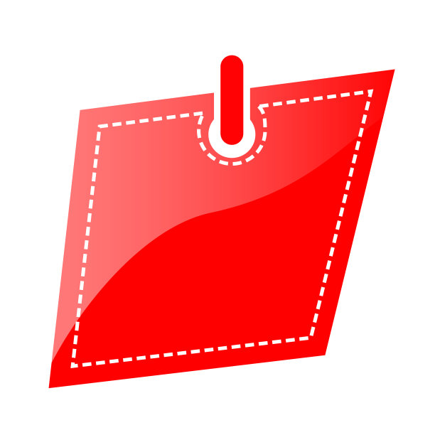 红色闪耀抽象空白标签图标风格图片下载