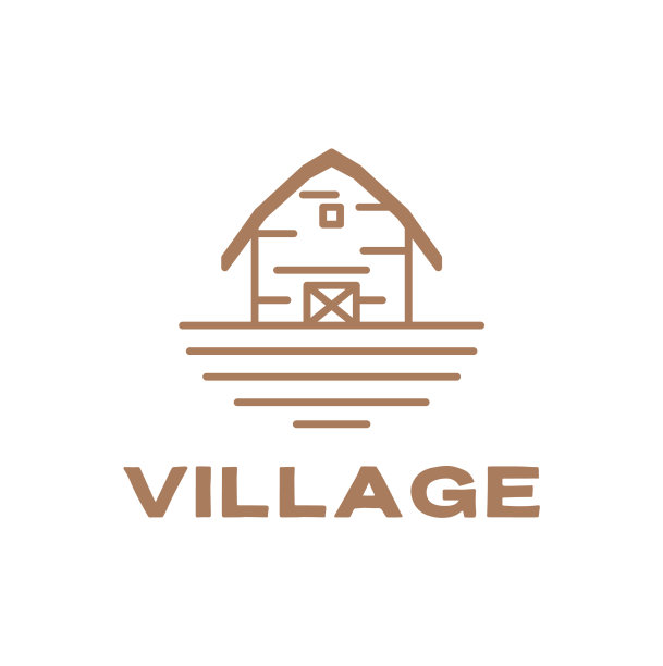 简单的村家木标志设计图形图片下载