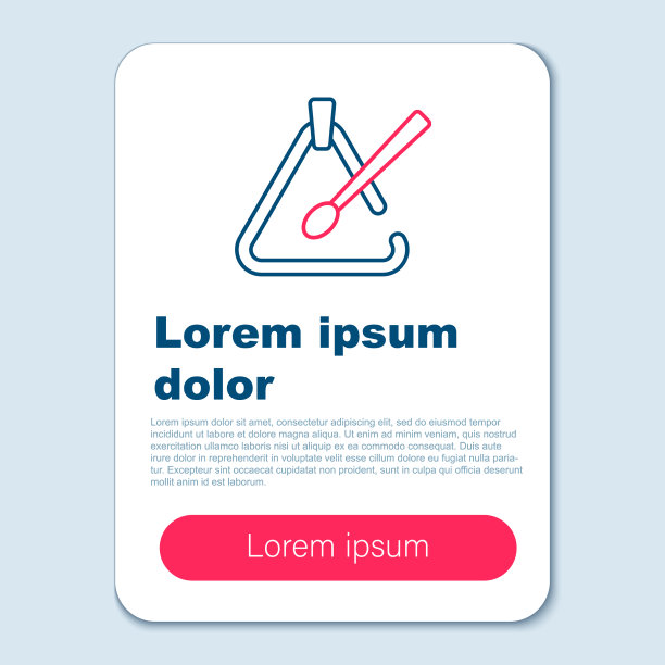 线三角乐器图标孤立上图片下载