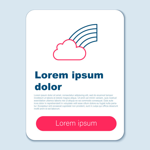 线条彩虹与云图标孤立在灰色图片下载