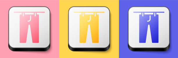 等距干燥衣服图标孤立在粉红色图片下载