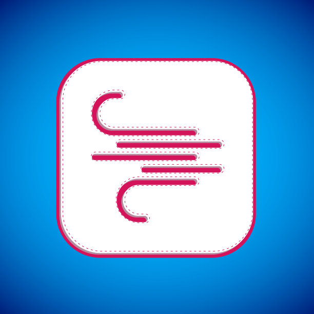 白色风图标孤立在蓝色背景风图片下载