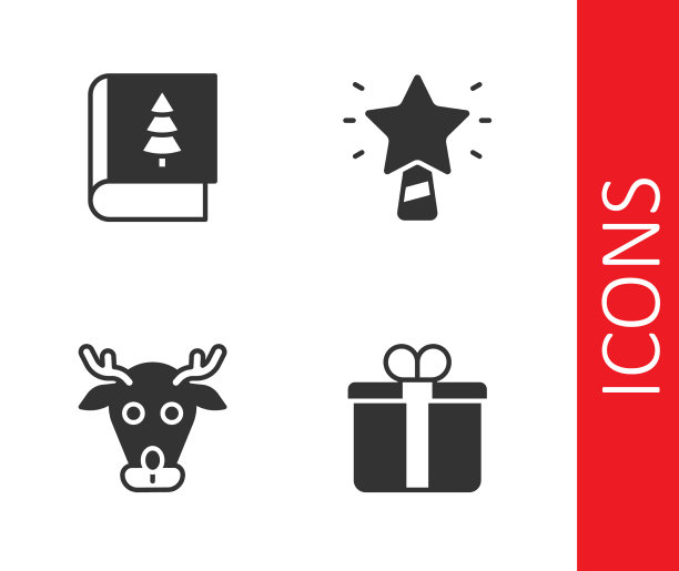 套装礼盒圣诞书驯鹿和星星图片下载