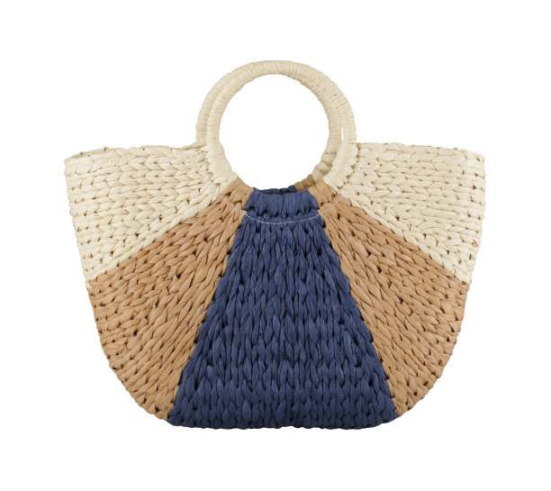 彩色针织袋，圆把手，孤立在白色图片下载