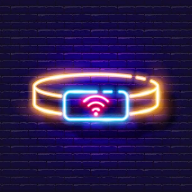 智能宠物项圈霓虹灯图标图片下载