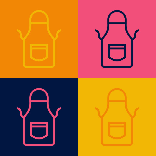 波普艺术线铁匠围裙图标孤立上图片下载