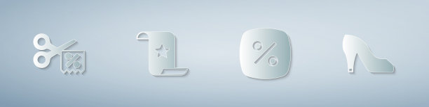 集剪刀剪优惠券纸支票和图片下载