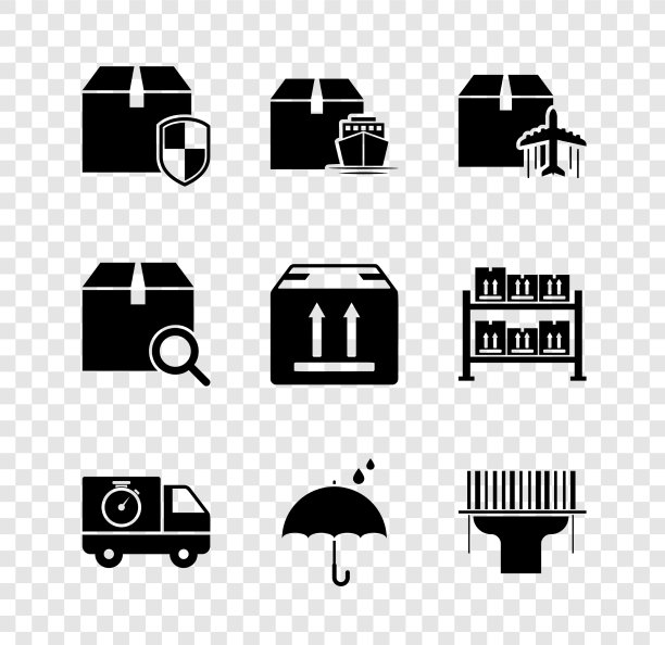 装有货物运送箱防盗盾图片下载