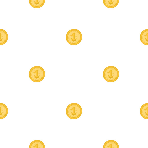 硬币无缝图案手绘背景图片下载