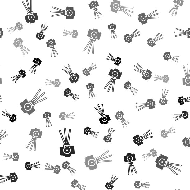 黑色照片相机图标隔离无缝图案图片下载