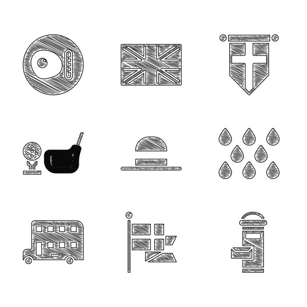 把优雅的女子帽子放在旗杆上的英国国旗图片下载