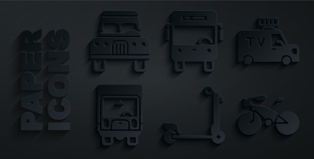 集滑板车电视新闻车送货货车图片下载