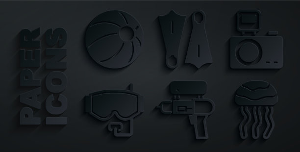 带闪光灯潜水的水枪摄影装置图片下载