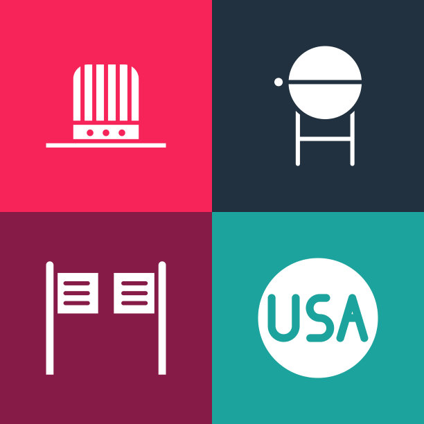 设置波普艺术美国标签沙龙门烧烤烧烤架图片下载