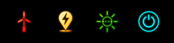 设置风力发电机闪电太阳能图片下载