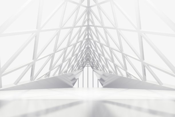 最小设计现代路径的3d渲染插图。产品植入通道走廊图片下载