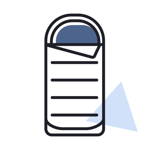 露营睡袋矢量图标。野营的迹象图片下载