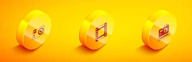 设置等距摄影相机相机辊筒图片下载