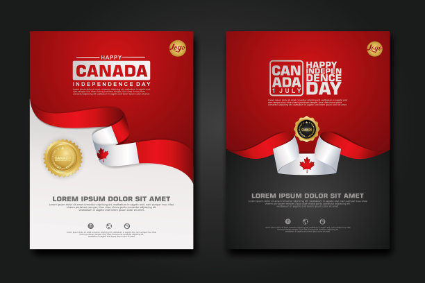 集海报设计加拿大快乐独立日背景模板图片下载