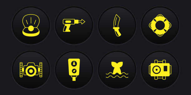 为潜水员救生圈标尺设置照相相机图片下载