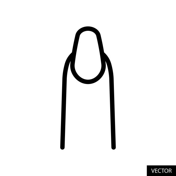 指甲或美甲矢量图标在线条风格设计的网站设计，应用程序，UI，孤立在白色背景。可编辑的中风。EPS 10矢量插图。图片下载