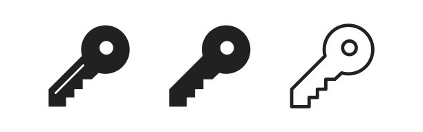 钥匙图标集。矢量插图。关键的符号集合。键图标。图片下载