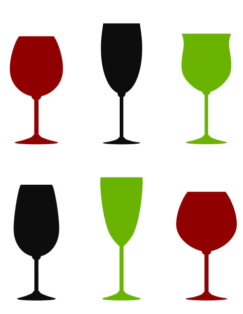 彩色酒杯套装图片下载