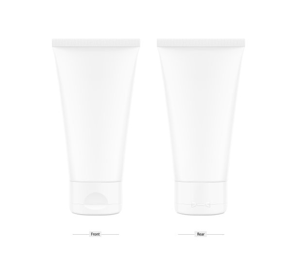 空白塑料管翻转顶部盖模型。前后视图。图片下载