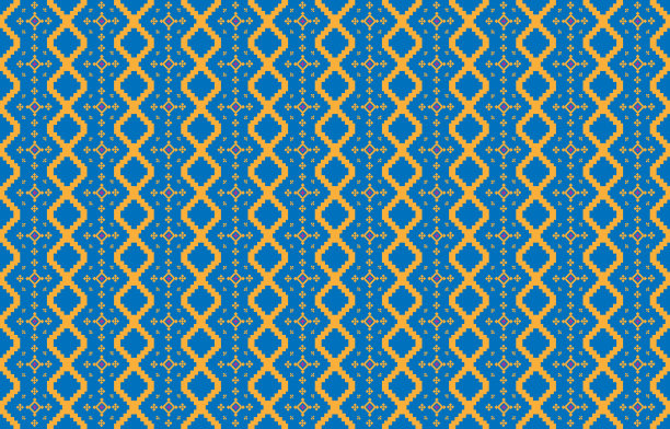 抽象几何图案和部落图案，运用当地的织物图案设计，设计灵感来源于土著部落。无缝几何矢量插图图片下载