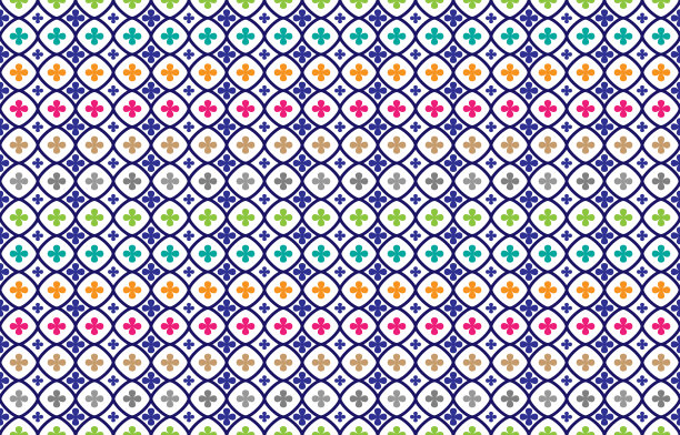 抽象几何图案和部落图案，运用当地的织物图案设计，设计灵感来源于土著部落。无缝几何矢量插图图片下载